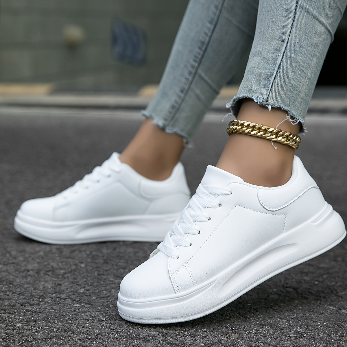 Sneakers orthopédiques blanches en cuir « Zania » femme — confort podologique & soutien