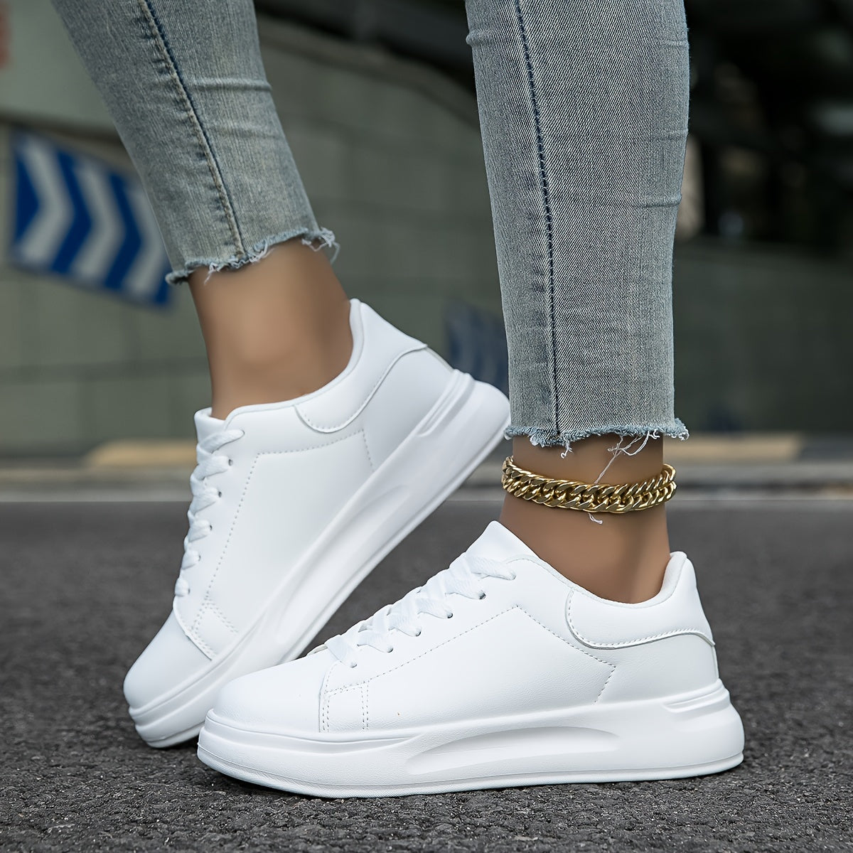 Sneakers orthopédiques blanches en cuir « Zania » femme — confort podologique & soutien