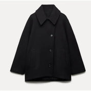 Manteau Femme Oversize Élégant avec Col Replié & Poches – Luxe & Confort