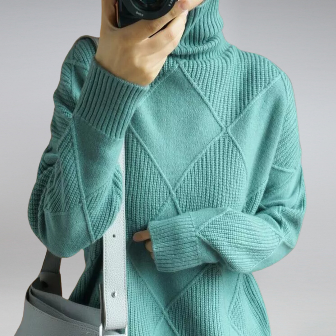 Pull col roulé en cachemire femme – coupe loose & élégance intemporelle