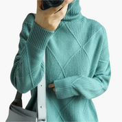 Pull femme oversize en maille – Motif géométrique chic et confortable