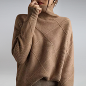 Pull col roulé en cachemire femme – coupe loose & élégance intemporelle