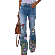 Jean Femme Flare – Taille Haute 4 Boutons avec Design Classique 5 Poches