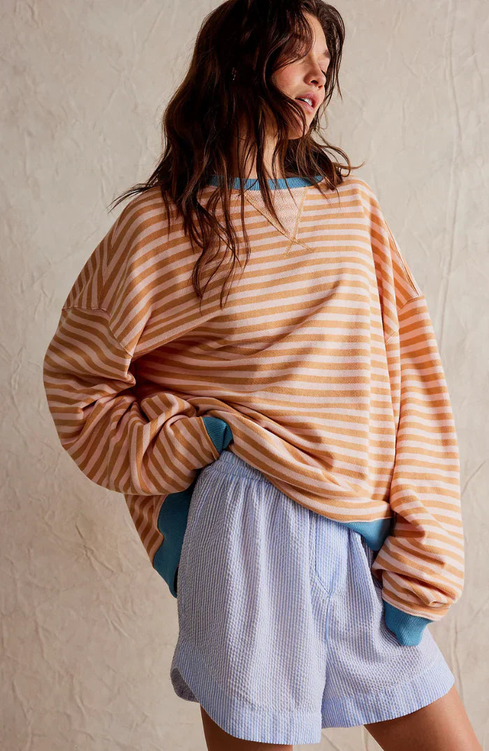 Pull femme oversize rayé – Tricot ample à imprimé moderne & coupe décontractée | Jules Jij