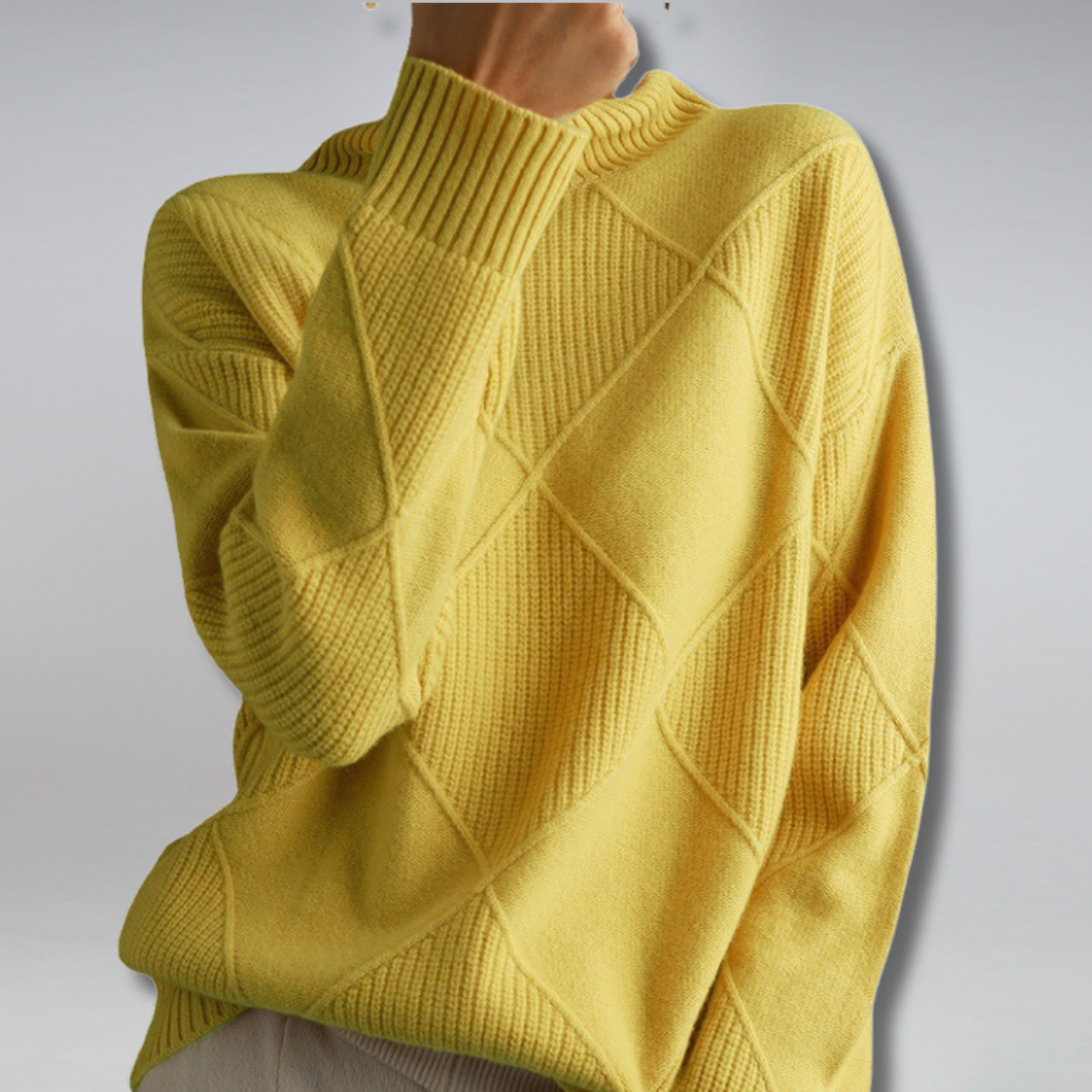 Pull col roulé en cachemire femme – coupe loose & élégance intemporelle