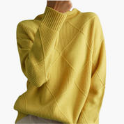 Pull femme oversize en maille – Motif géométrique chic et confortable