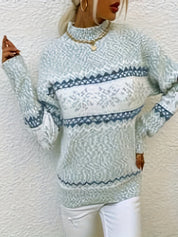 Pull femme MALIE – pull chaud motif scandinave hiver élégant