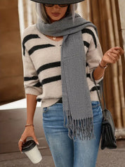 Pull femme rayé Marla – pull doux en maille avec coupe décontractée automne