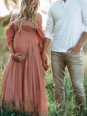 Robe de Grossesse ANNE-ELISE – Off-Shoulder Fluide & Coupe Mécoulante