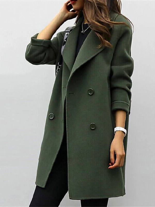 Manteau femme AURELIA – manteau d’hiver cintré en laine avec col montant