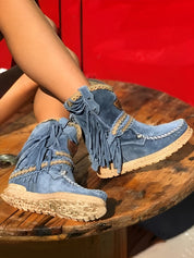 Bottes Western Femme Boho – Suède À Franges & Confort Urbain