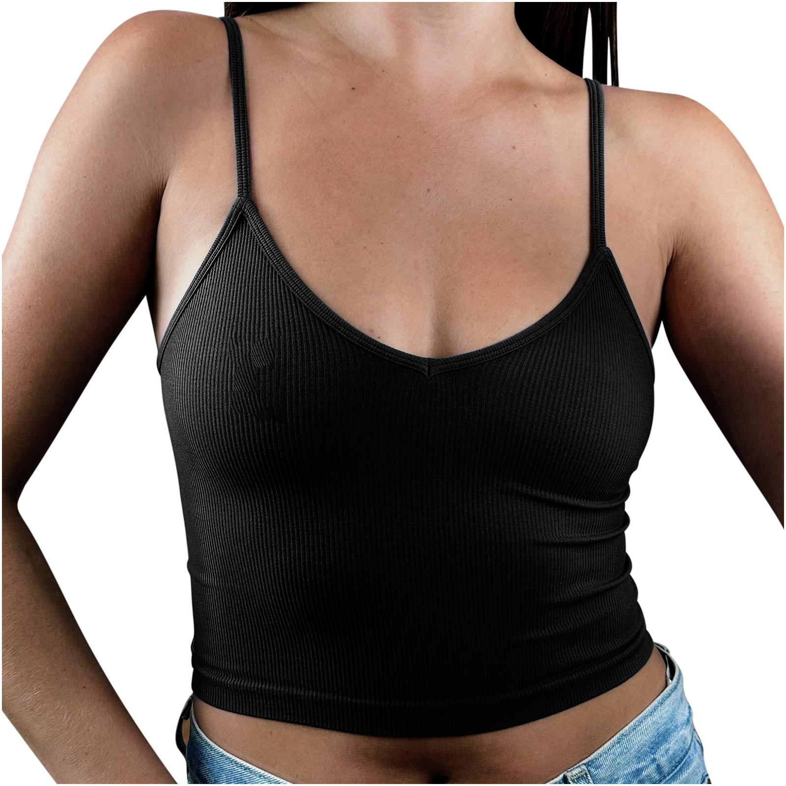 Top court femme Omira à fines bretelles – style chic jour & soir