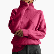 Pull femme oversize en maille – Motif géométrique chic et confortable