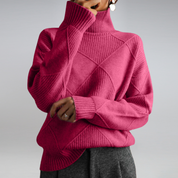 Pull col roulé en cachemire femme – coupe loose & élégance intemporelle