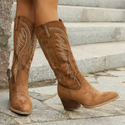 Elin | Bottes Cowboy Femme – Style Western Chic avec Talon Épais & Confort