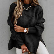 Pull col roulé oversize femme | Tricot doux & chaud | Fit moderne baggy
