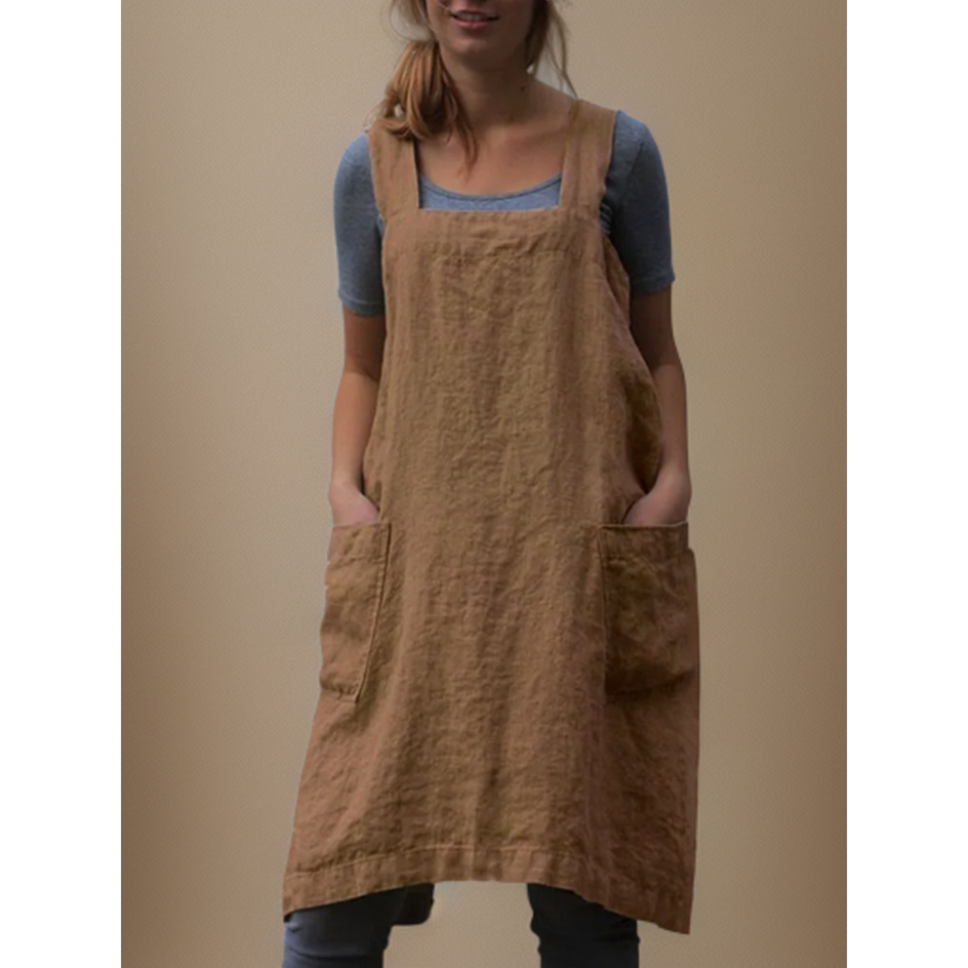 Robe tablier femme avec poches – Confort pratique & style décontracté
