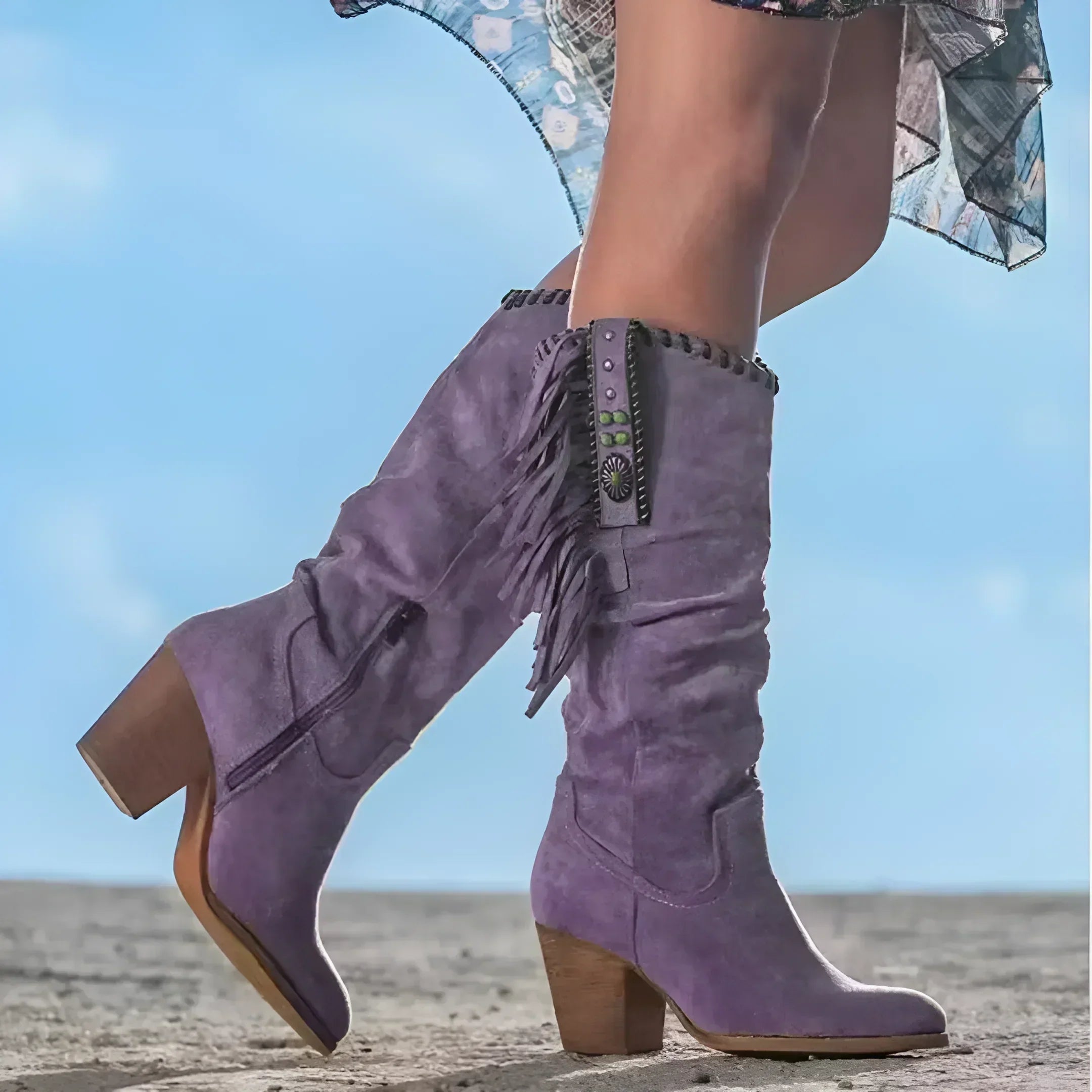 Bottes cowboy femme Mara en cuir véritable – Style intemporel et confort durable
