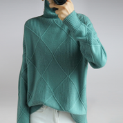 Pull col roulé en cachemire femme – coupe loose & élégance intemporelle