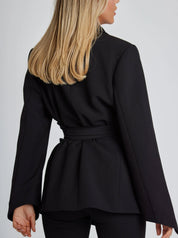 Blazer ceinturé Eleganza femme – coupe cintrée pour travail & soirée