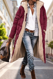 Manteau femme Camila réversible – Hiver chic avec capuche et isolation chaude