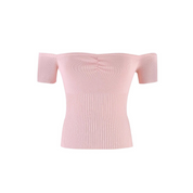 Top off-shoulder femme Jolina – coupe ajustée couleur baies