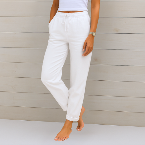 Pantalon lin femme – Légère & stretch pour l’été | Élanor