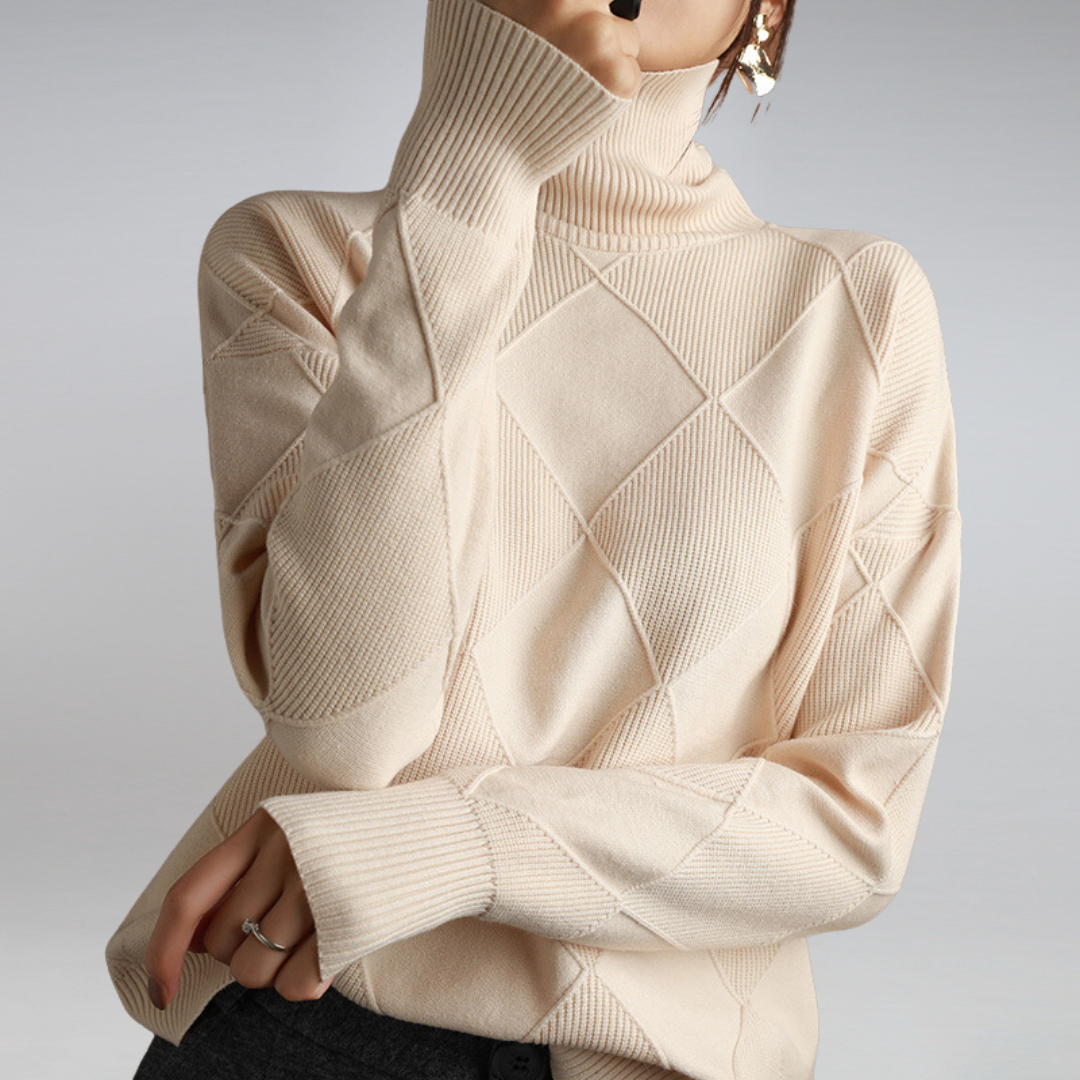Pull col roulé en cachemire femme – coupe loose & élégance intemporelle