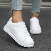 Sneakers orthopédiques blanches en cuir « Zania » femme — confort podologique & soutien