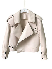 Veste longue effet cuir Tiffani femme — manteau sherpa ceinturé tendance