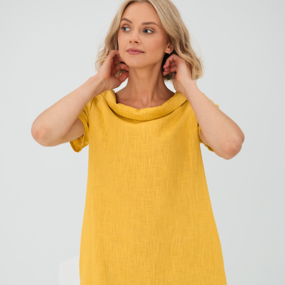 Robe femme Lina en lin doux avec poches – Légère et estivale