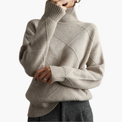 Pull femme oversize en maille – Motif géométrique chic et confortable