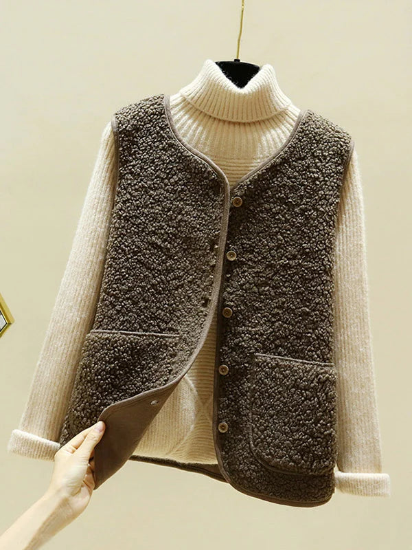 Gilet Nora femme en laine d’agneau – gilet sans manches chic & chaleureux