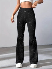 Pantalon flare pailleté femme – pantalon évasé glamour & élégant soirée