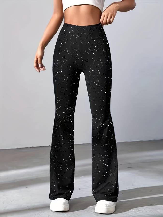 Pantalon flare pailleté femme – pantalon évasé glamour & élégant soirée