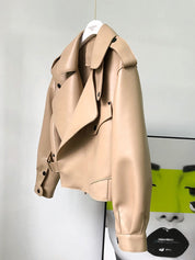 Veste longue effet cuir Tiffani femme — manteau sherpa ceinturé tendance