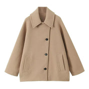 Manteau Femme Oversize Élégant avec Col Replié & Poches – Luxe & Confort