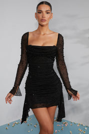 Robe femme Sofia perlée – Élégante robe de soirée à manches longues