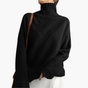 Pull femme oversize en maille – Motif géométrique chic et confortable