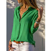 Blouse Kayleigh femme manches longues — chemise classique à boutons