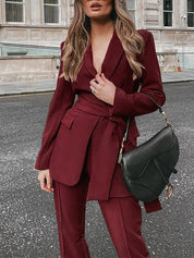 Blazer ceinturé Eleganza femme – coupe cintrée pour travail & soirée