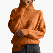 Pull femme oversize en maille – Motif géométrique chic et confortable