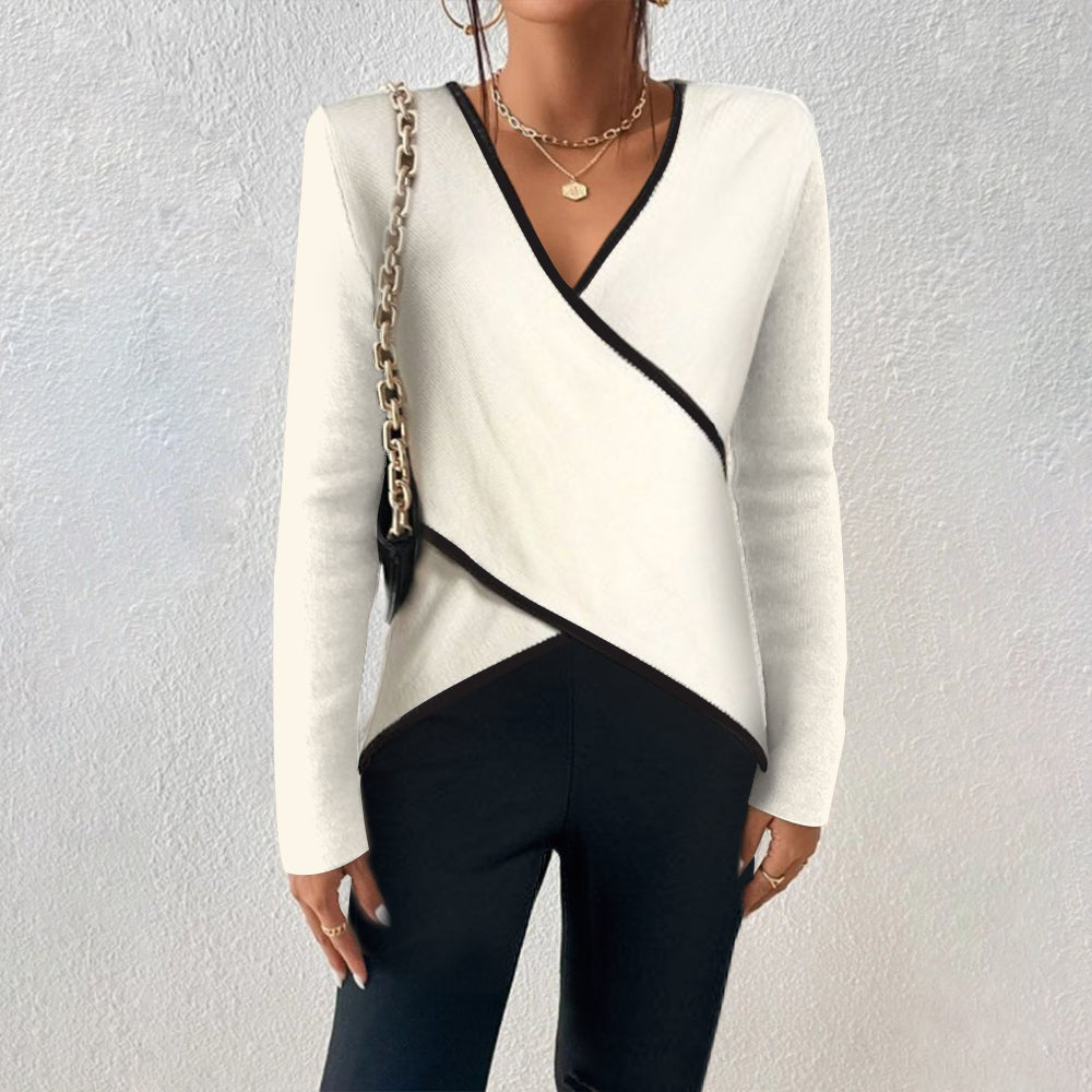 Danielle | Pull Femme Col V en Coton – Élégance Intemporelle & Confort Luxueux