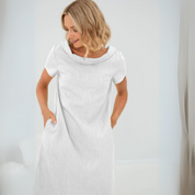 Robe femme Lina en lin doux avec poches – Légère et estivale