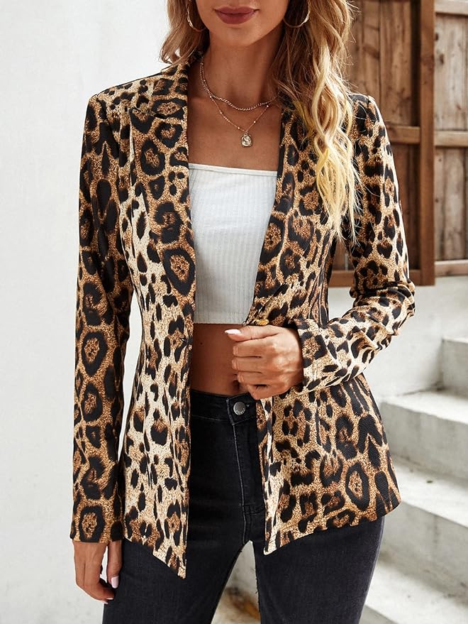Felice | Blazer Femme à Imprimé Léopard – Chic, Moderne & Polyvalente
