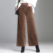 Pantalon large en velours côtelé femme – Coupe flared élégante & matière douce