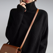Pull col roulé en cachemire femme – coupe loose & élégance intemporelle