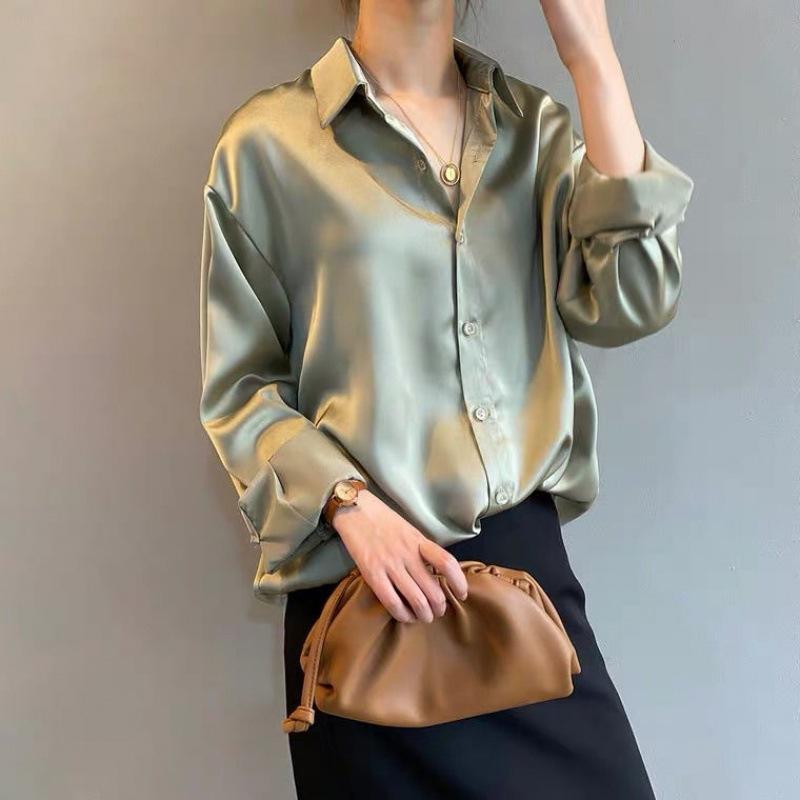 Blouse femme Myra en soie – Classique et élégante à manches longues | Vardi Dante