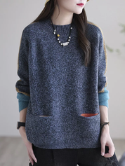 Livia pull femme oversize | Tricot doux avec poches | Confort d’automne chic