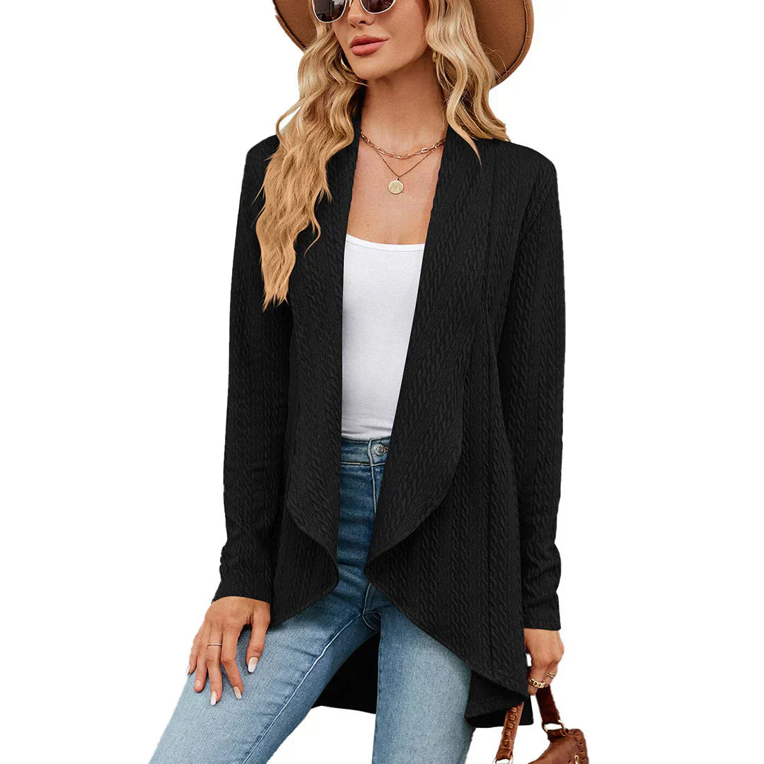 Gilet femme Aurora – Cardigan léger à coupe ouverte pour superpositions d’automne